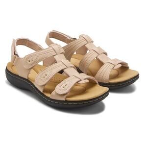 Clarks Collection Laurieann Vine Casual Sandal Beige Leather NWT 9M